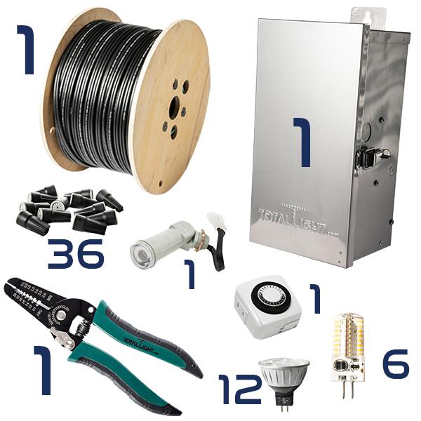 Well Light, Path Light and Up Light Combo Complete Landscape Kit - Total Light Landscape Lighting Solutions