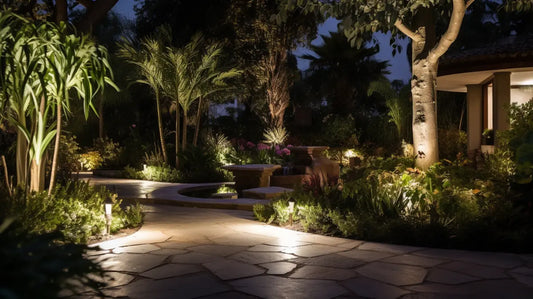 Uplighting and downlighting techniques in landscape lighting