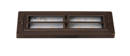 Total Light brass LED step light with remote dimming and 2700K/3000K CCT – installed view