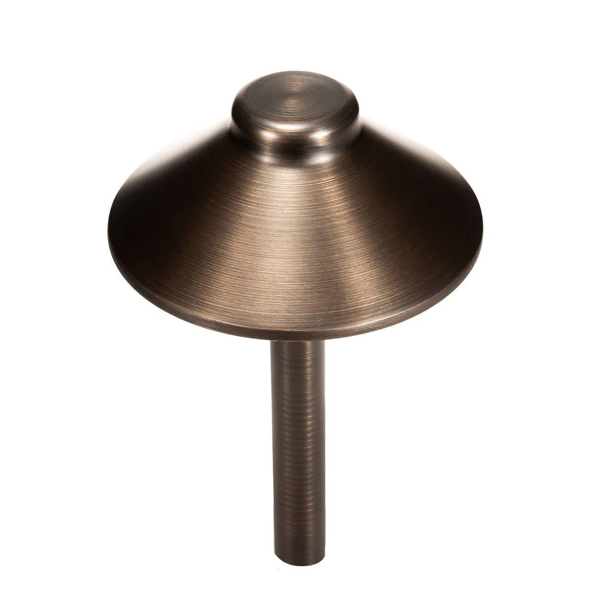 Bronze-colored metal knob on a white background