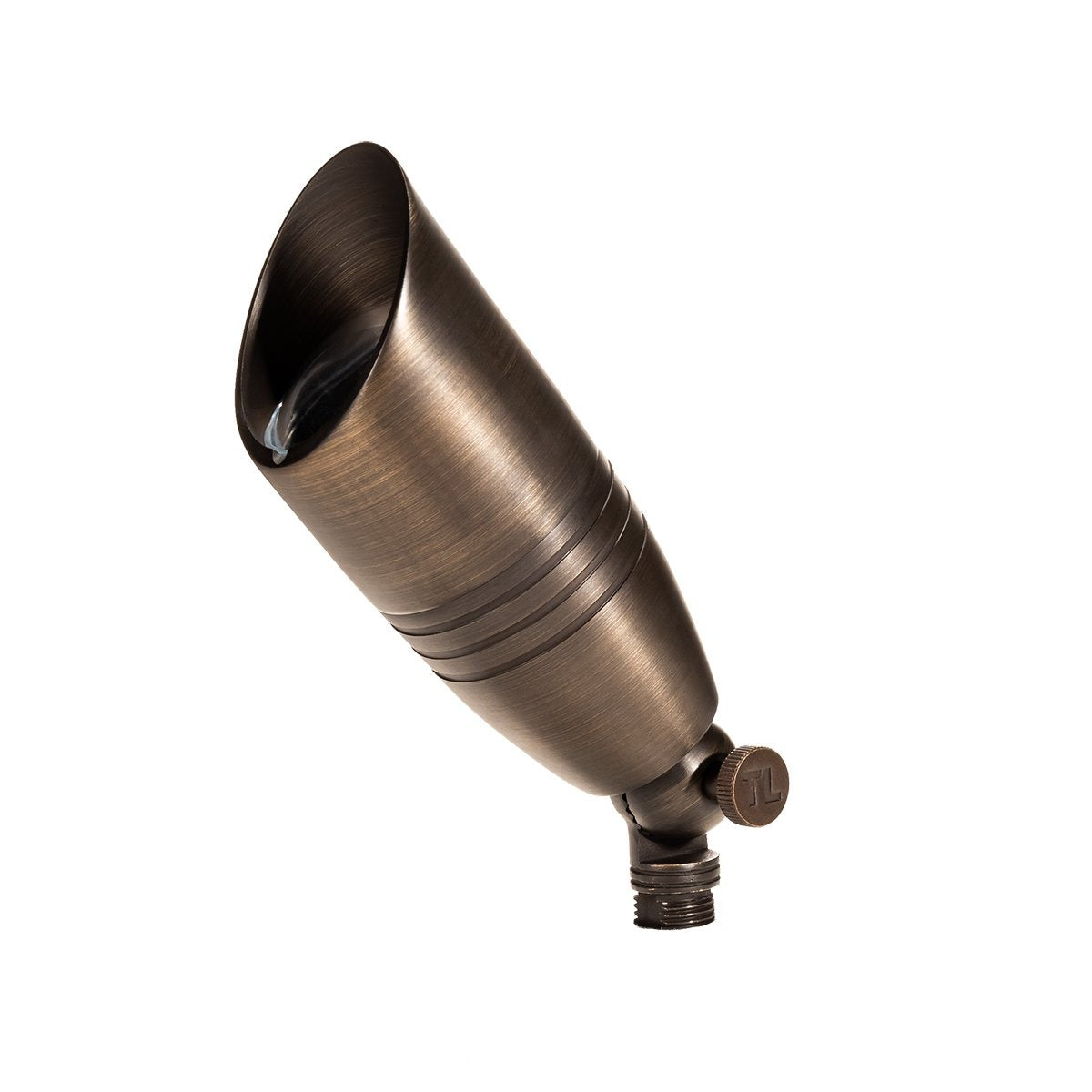 Old Faithful brass uplight three-quarter front view