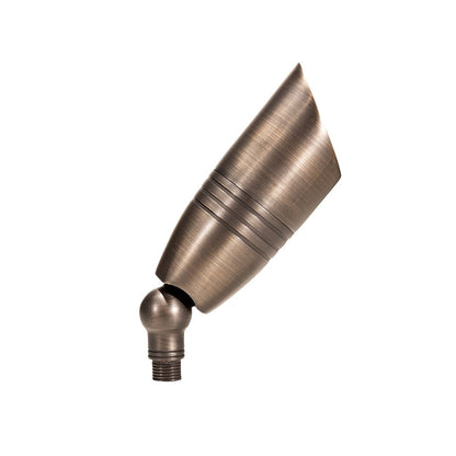 Old Faithful brass uplight tilted on adjustable knuckle