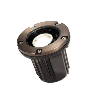 Total Light Well Light With Classic Brass & Clear Lens Top - Total Light Landscape Lighting Solutions