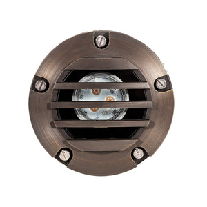 Total Light Well Light With Classic Brass Louvered Top - Total Light Landscape Lighting Solutions