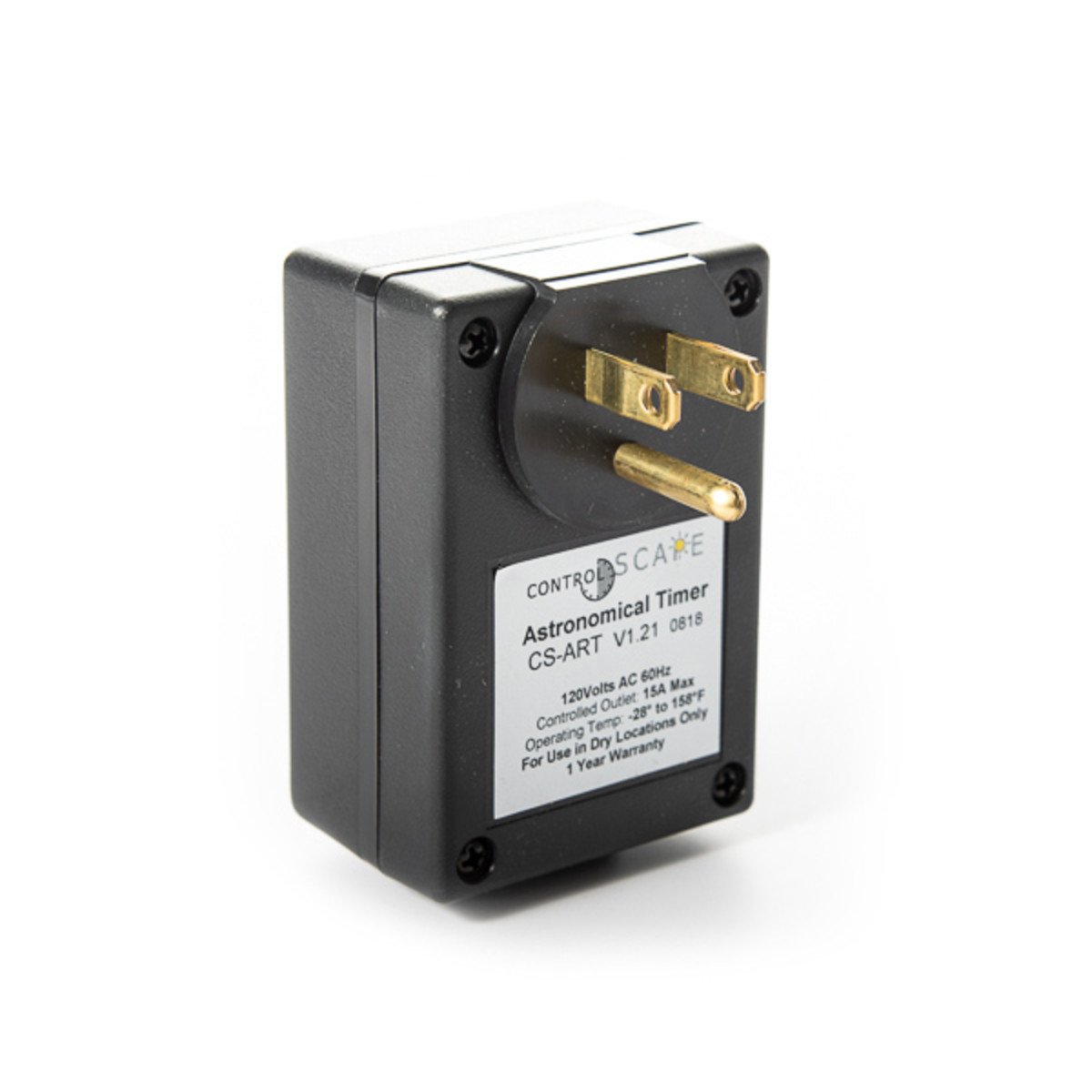 Rear view of Total Light astronomical timer with three-prong plug
