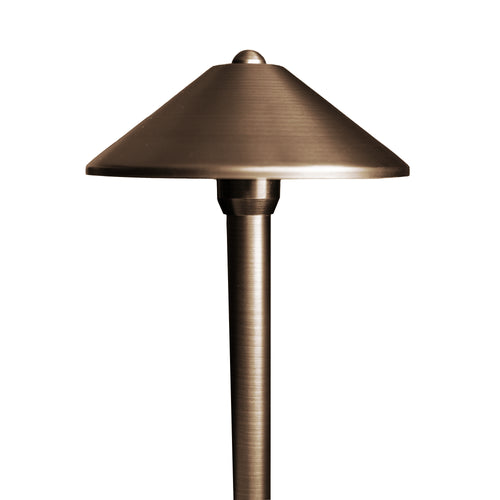 Total Light® Destin Brass Path Light- Cone Shade 18