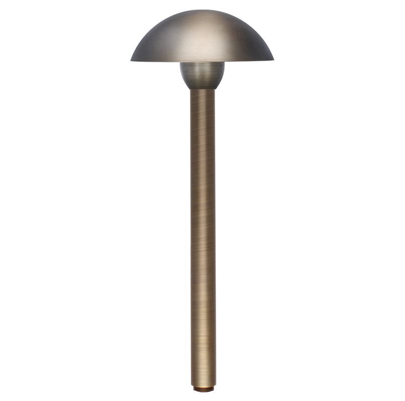 Total Light Melbourne dome brass path light with 18-inch stem