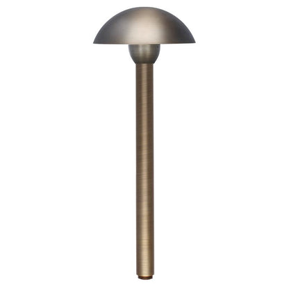 Total Light Melbourne dome brass path light with 18-inch stem