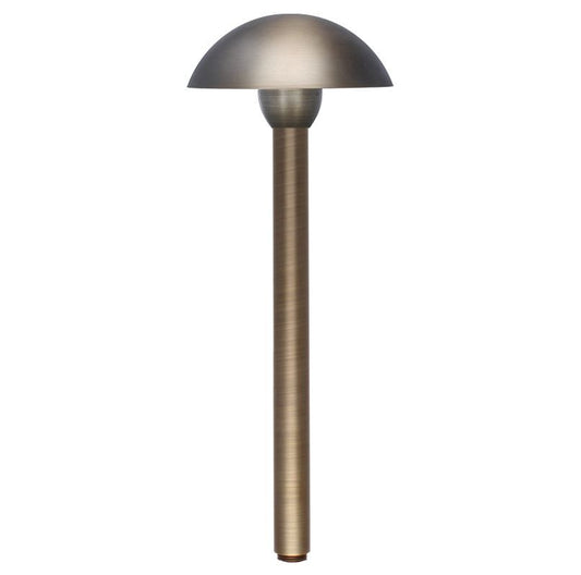Total Light Melbourne dome brass path light with 18-inch stem