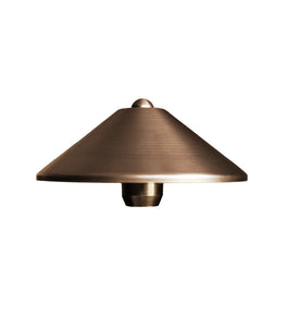 Total Light® Destin Brass Path Light- Cone Shade 15" Stem