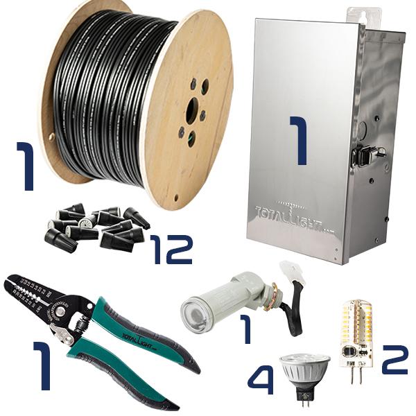 Total Light Up Light and Path Light Combo #2 landscape lighting kit – alternate view